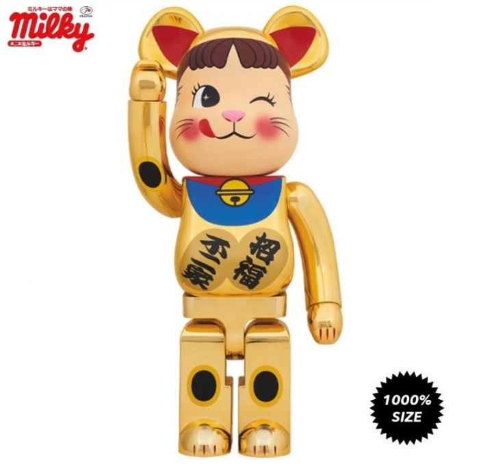 買動漫 漫玩具全新bearbrick Be Rbrick 1000 Peko 不二家牛奶妹招福招財貓2nd 電鍍金